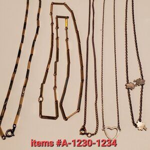 5 Necklaces, items # A-1230-1234, wt . 28 grams.